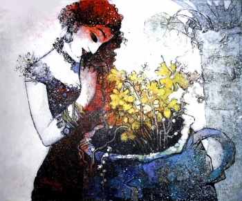 Mixed Media on Canvas painting titled Memories of My Love I