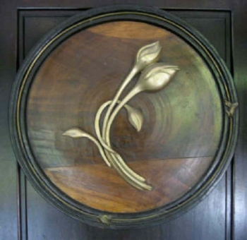Fibreglass on Teakwood painting titled Lotus Buds