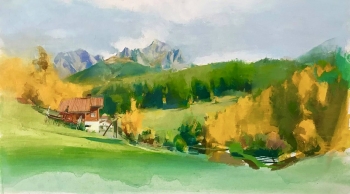 Oil on Canvas painting titled Golden Glow