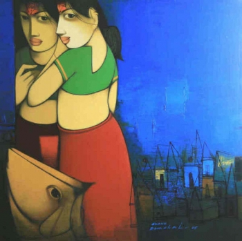 Acrylic on canvas painting titled Young Innocence II