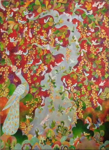 Oil on Canvas painting titled Kalpataru, the Tree of Life