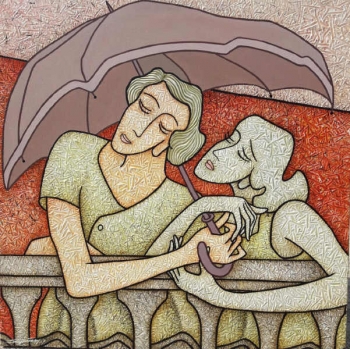 Acrylic on Canvas painting titled The Bond of Friendship