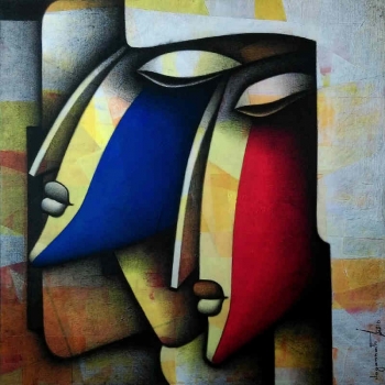 Mixed media on canvas painting titled An Unblemished Love 