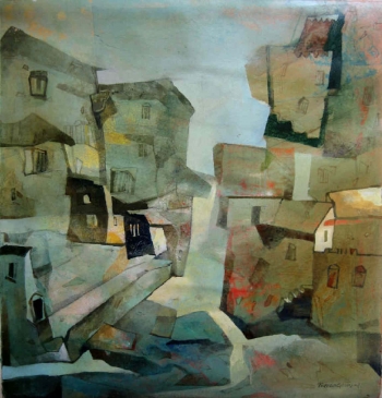 Acrylic on Canvas painting titled Structure I