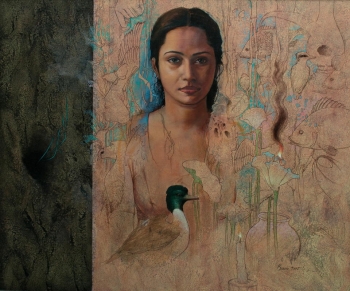 Arcylic on canvas painting titled Experiencing serenity I