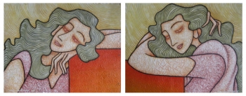 Acrylic on Canvas painting titled Yearnings I & II