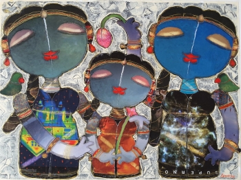 Mixed Media on Canvas painting titled Joyful Celebrations