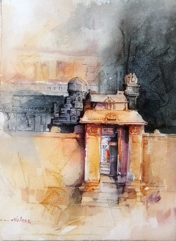 Watercolor - Daniel Smith painting titled Ellora Series
