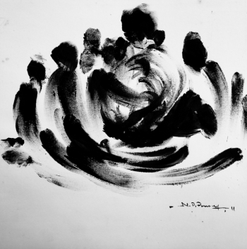 Acrylic on paper painting titled Gossip 