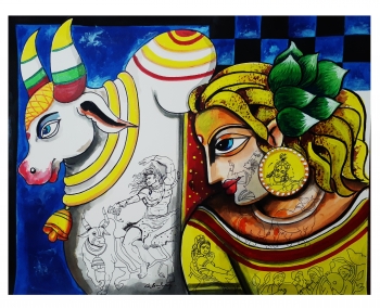 mixed midea painting titled care